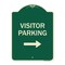 Signmission Designer Series-Visitor-parking Right, Green Heavy-Gauge Aluminum, 24" x 18", G-1824-9868 A-DES-G-1824-9868 - alternate 1